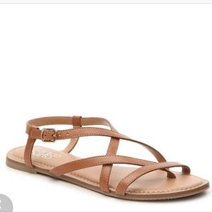 Franco Sarto Tan Strappy Flat Sandal